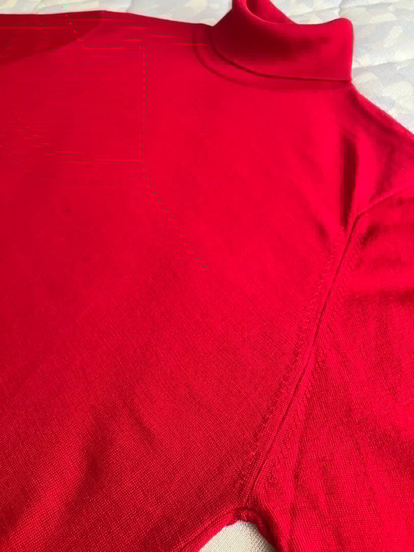 JOHN SMEDLEY ウール 30G タートルネックニット レッド S