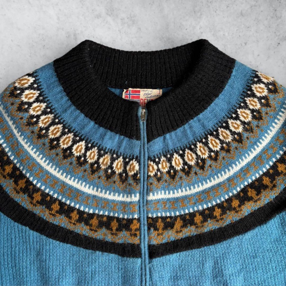 50's-60's REVEREノルディック柄 ニット ヴィンテージ L