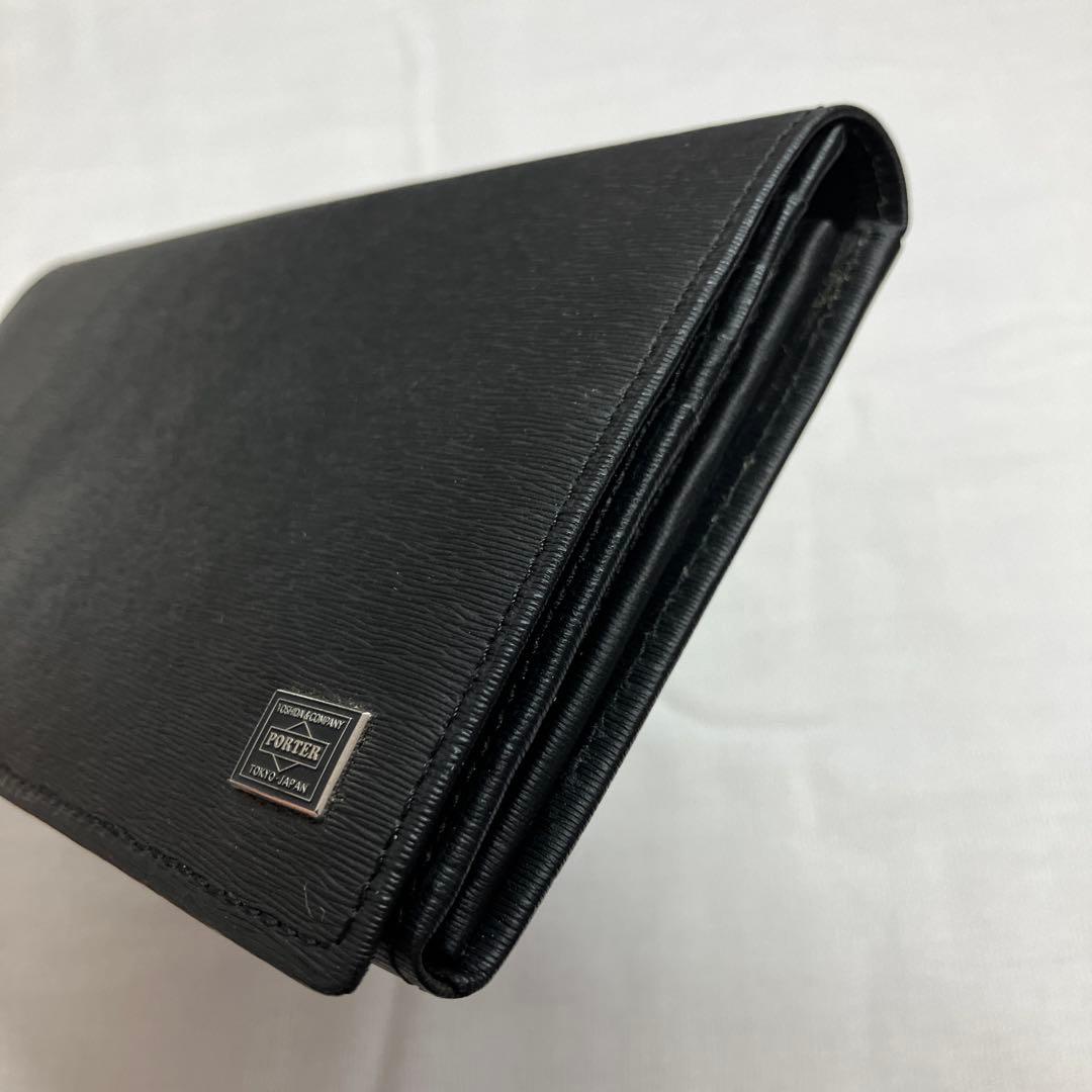 【KR様用】PORTER カレント　二つ折り財布　レザー　ブラック