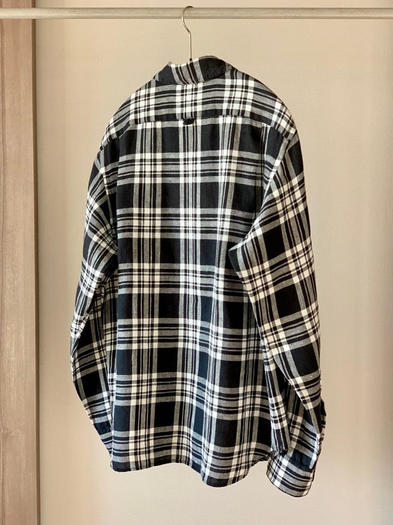 に*み様 Margaret Howell ブラック×ホワイト チェック リネンシ