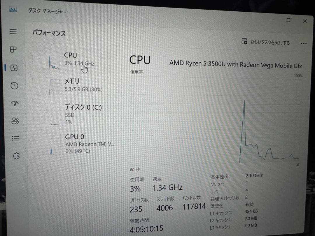 Windowsノート本体 Lenovo ideapad c340 Ryzen 5 3500U
