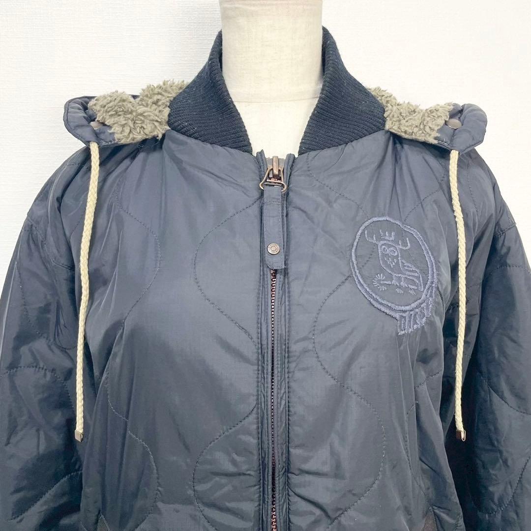 y2k❤️ 00s DIESEL ロゴ 刺繍 ボア ミリタリー ブルゾン n2b