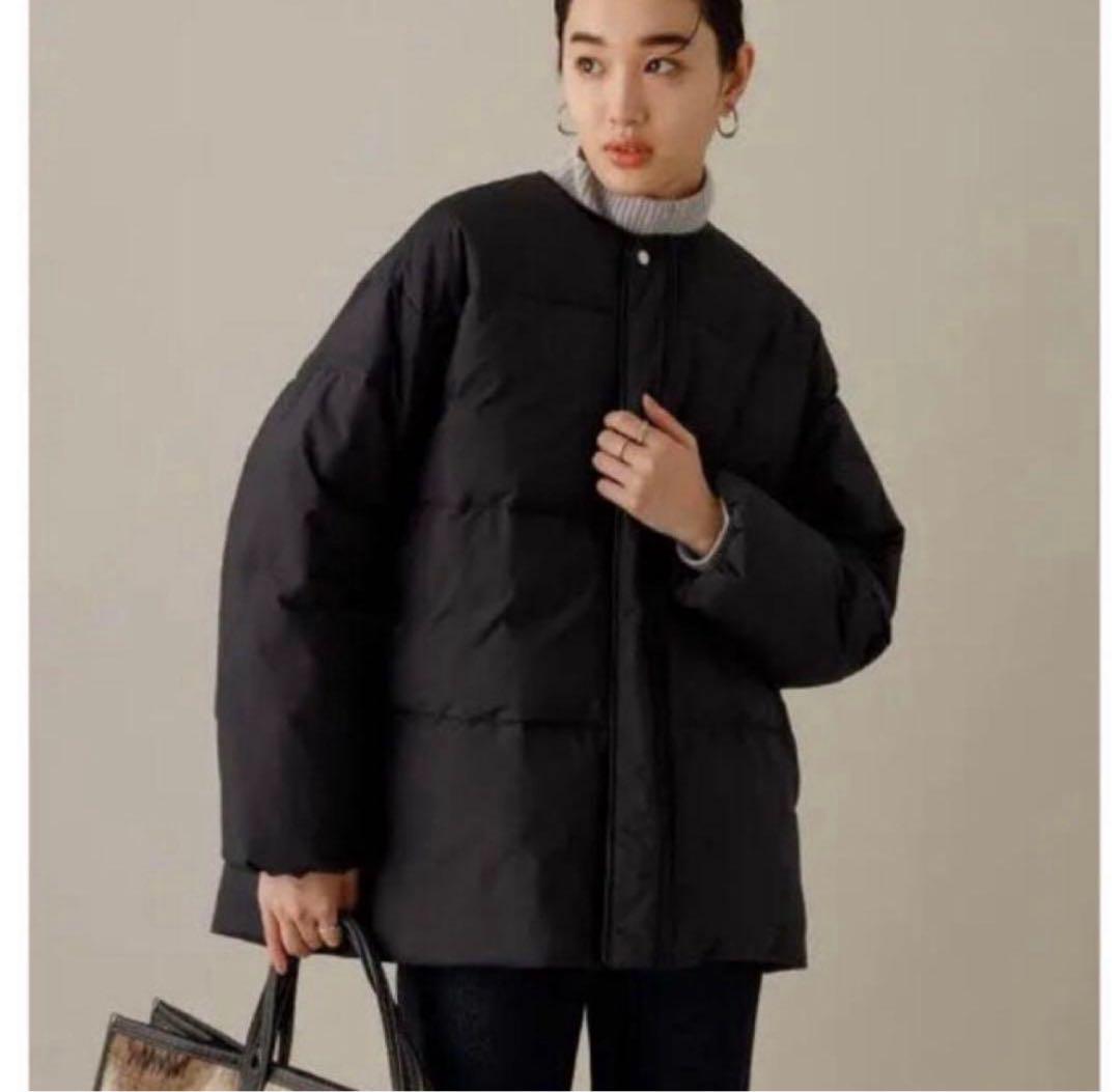 アダムエロペ　美品　テントシルエット　ダウンライク　中綿ジャケット　ブラック　黒