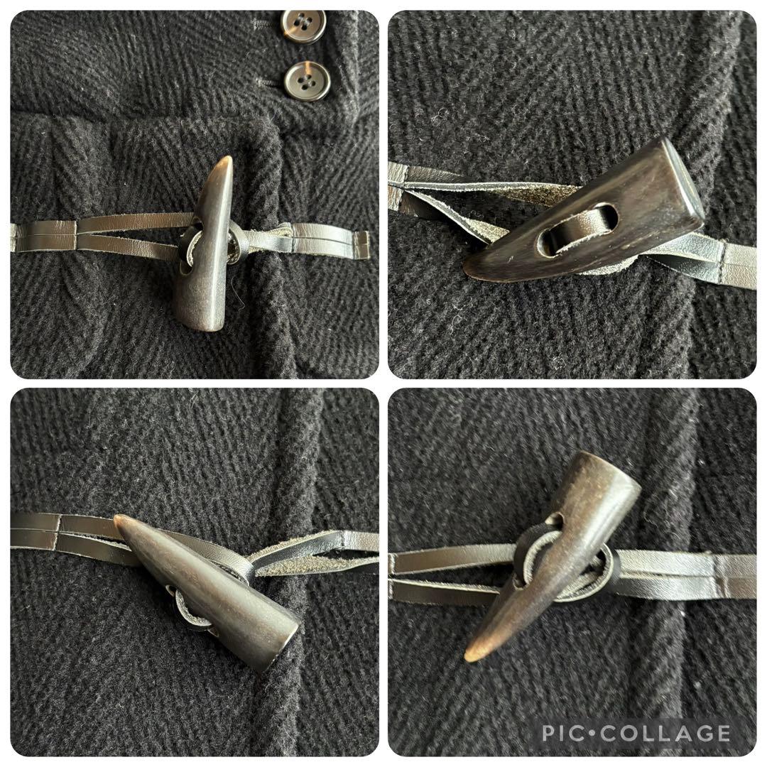 大きいサイズ✨ 23区 ヘリンボーン ダッフルコート ブラック 46