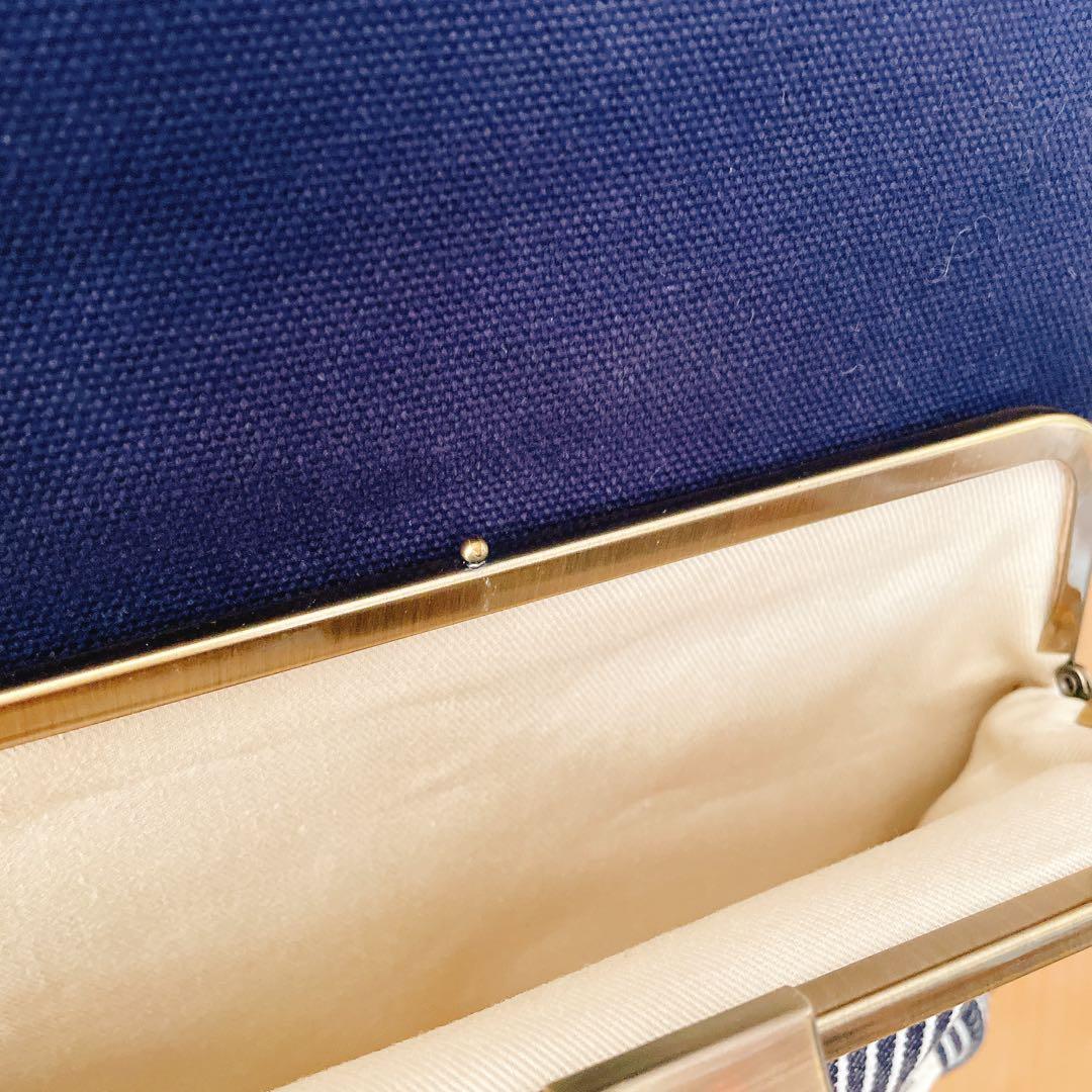 【美品】アヤノコウジ 縦型がま口ボディバッグ 祇園店限定 ヒッコリー