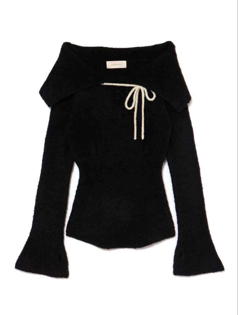 トップス andmary Flora knit tops black