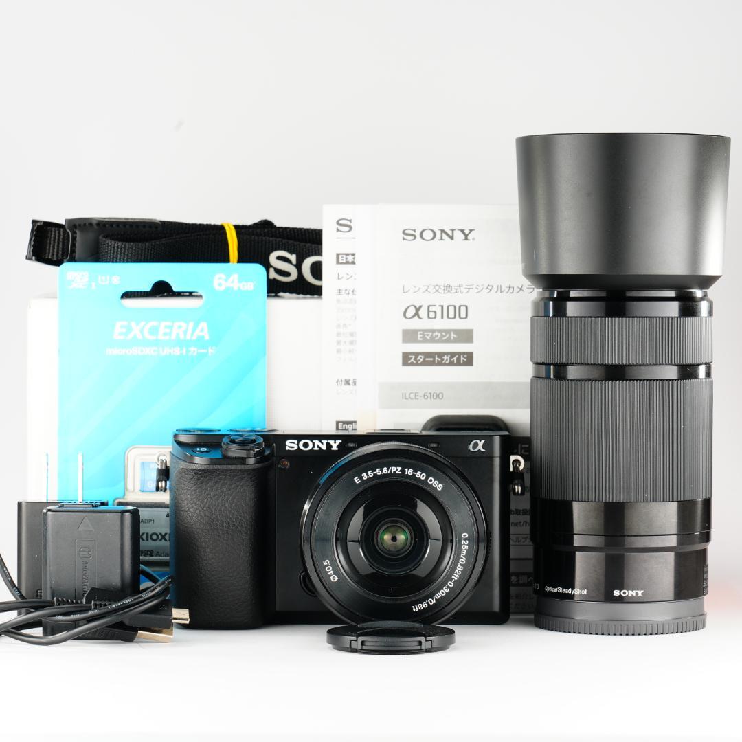 自撮りVlogに最適。4K対応 SONY α6100完動 美品 フルセット
