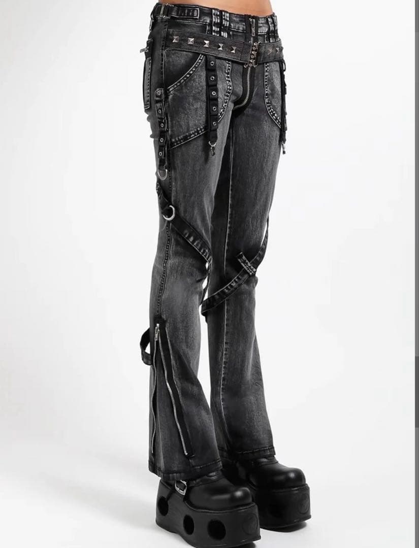 TRIPP nyc POWER BELT PANT グレー スキニーデニム