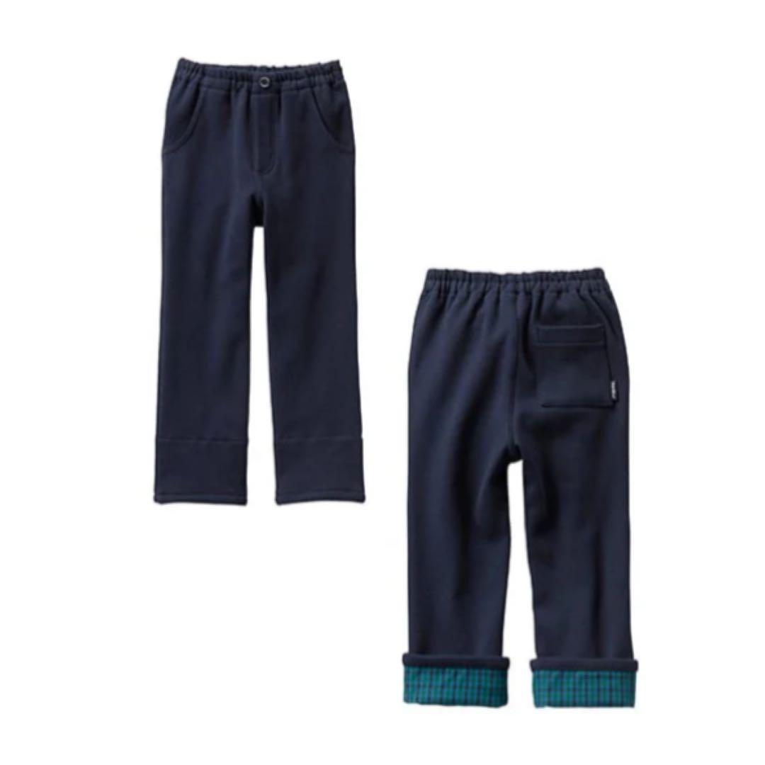 【ファミリア】新品 ロング パンツ 10分丈 ネイビー チェック XB 切り替え