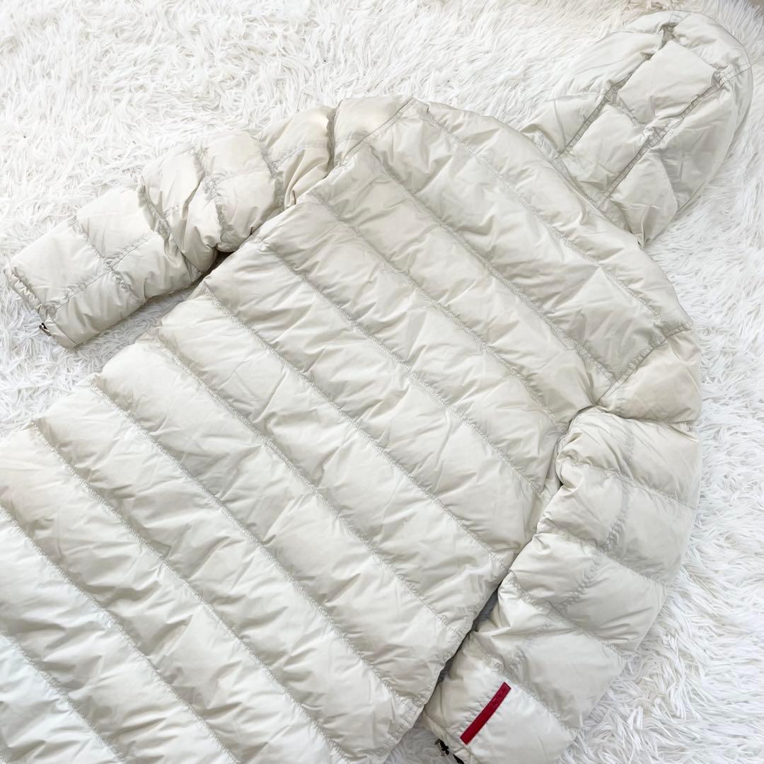 【luce希少】PRADA プラダ ロングダウンコート 赤ロゴ