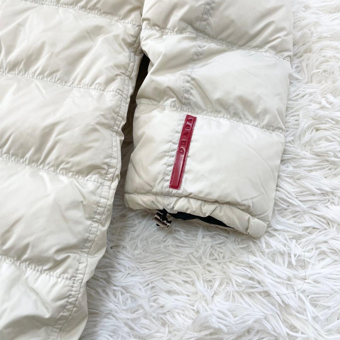 【luce希少】PRADA プラダ ロングダウンコート 赤ロゴ