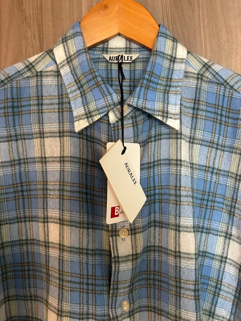 トップス AURALEE AIRY WOOL CHECK SHIRT 24AW