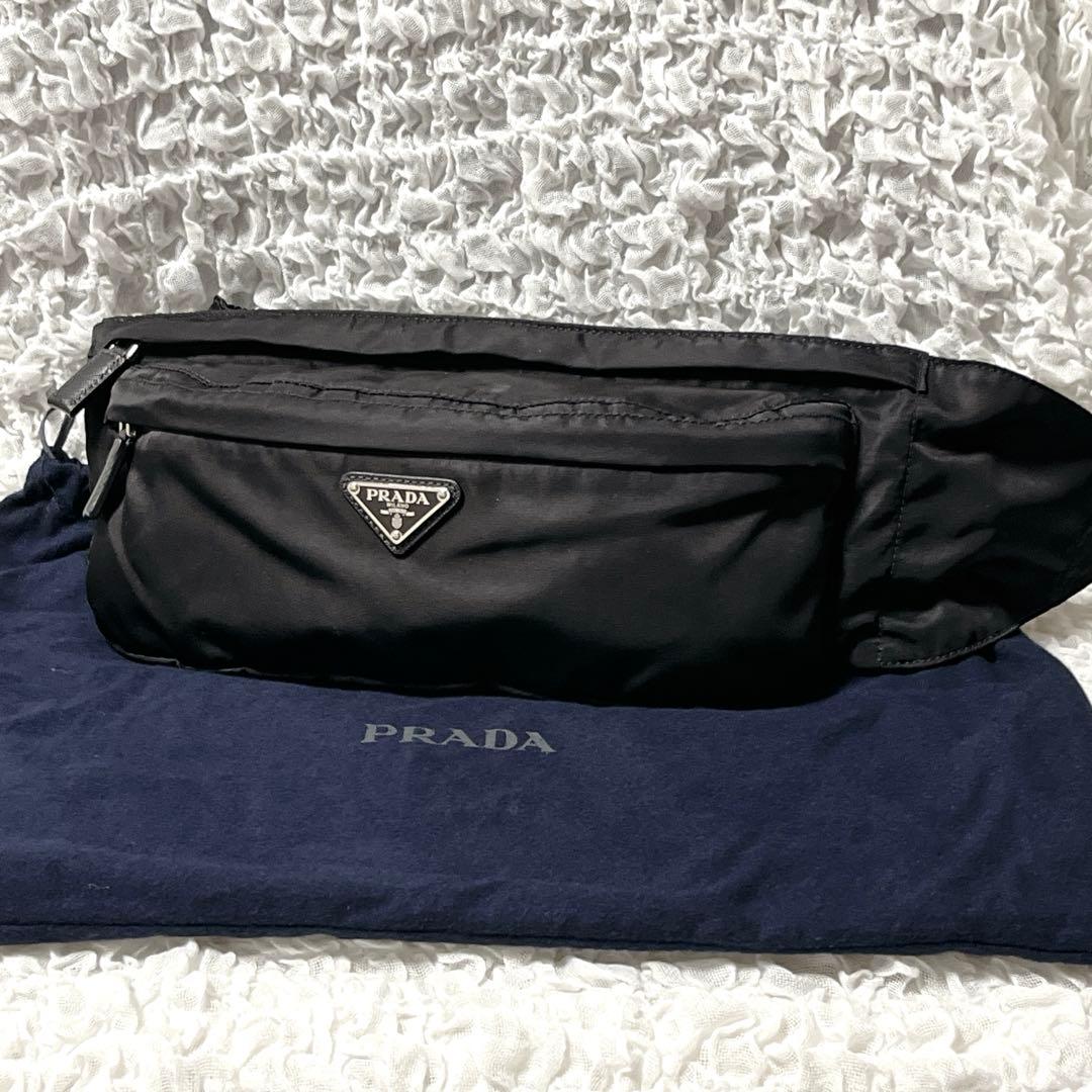 極美品✨プラダ ウエストバッグ テスートナイロン 三角ロゴ　PRADA