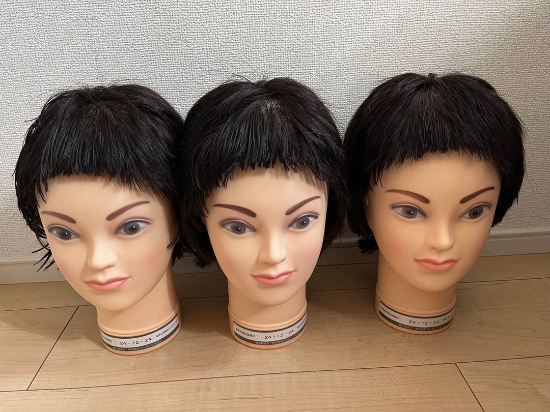 カットウィッグ美容師国家試験用➕練習用9体使用済み(まとめ売り)