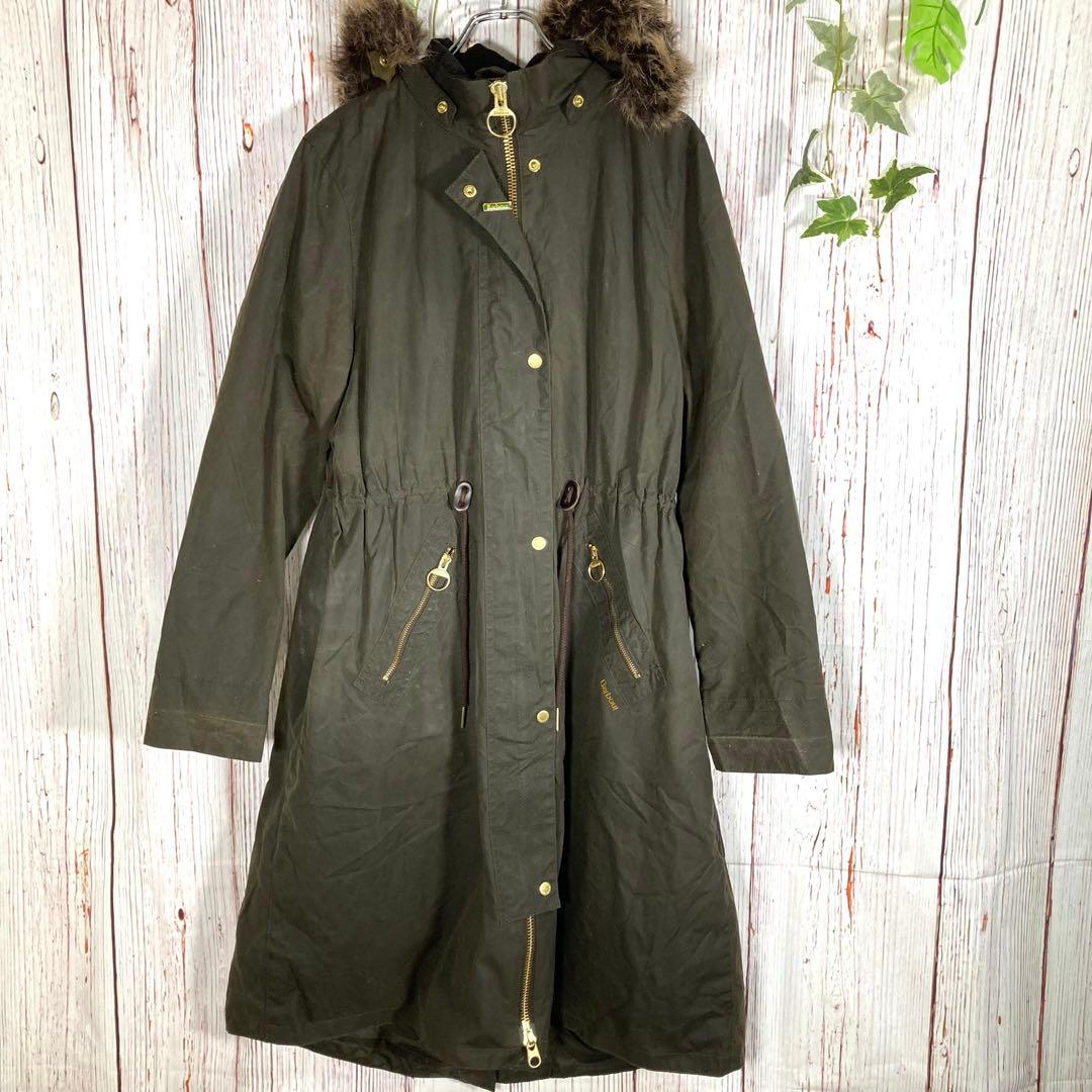 【希少】Barbour バブアー オイルドジャケット　モッズコート　茶　ロゴ