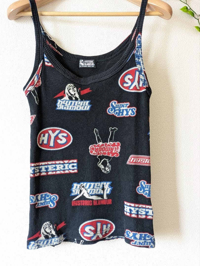 美品✨️ヒステリックグラマー サーマル 総柄 プリント ワッフル キャミソール