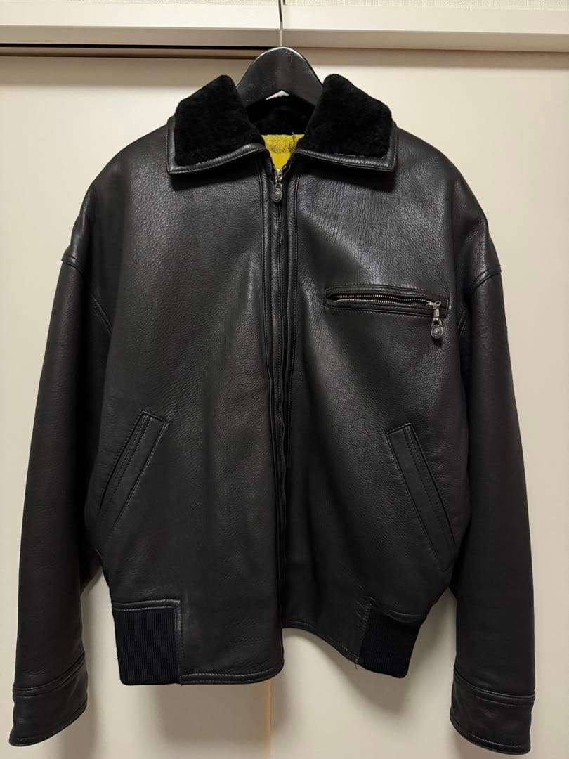 【GIANNI VERSACE】ファーレザージャケット