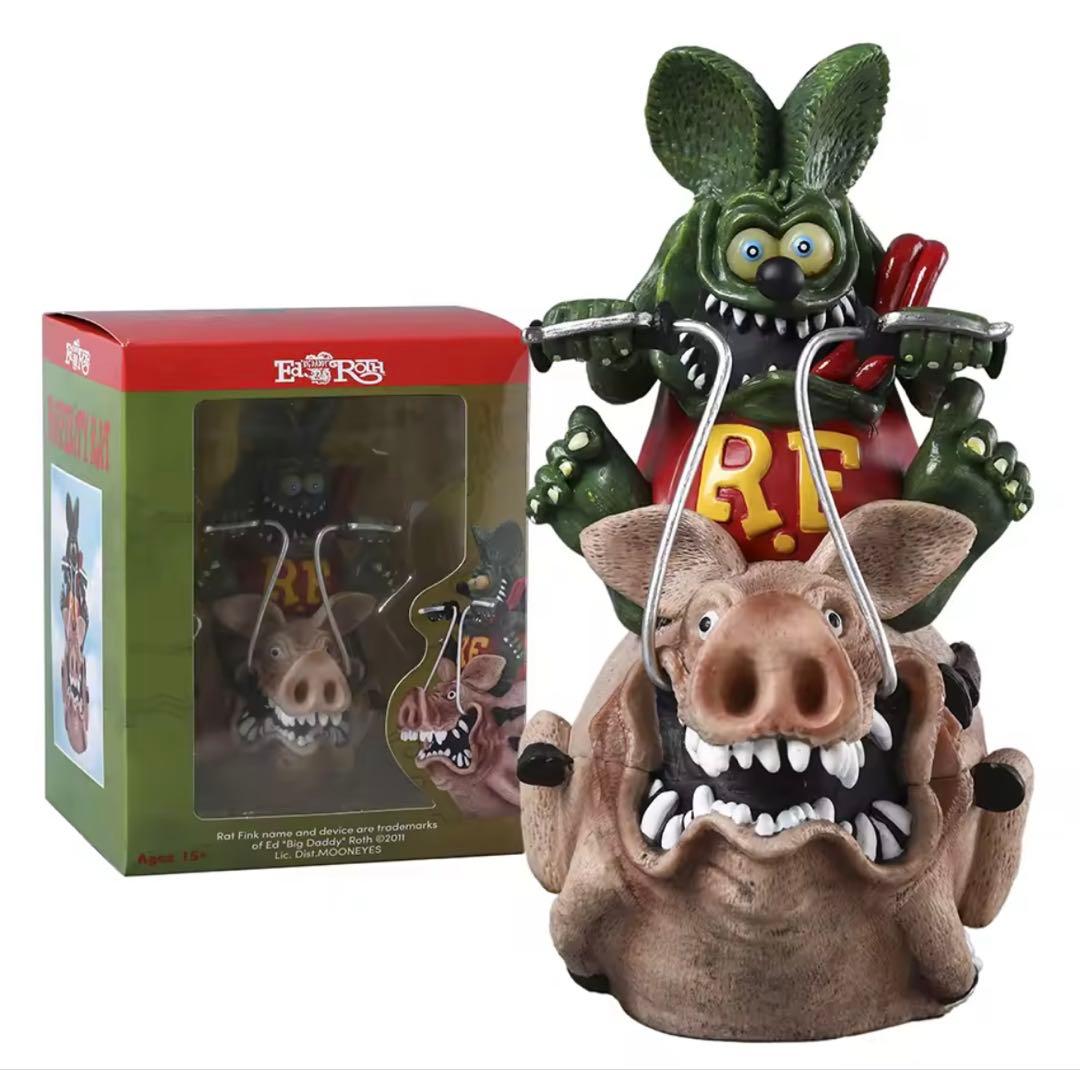 Roth Rat Fink ラットフィンク フィギュアバイク 豚 アメトイ