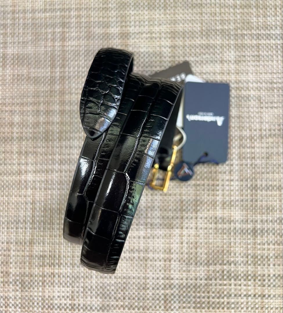 BEAMS F Anderson's / クロコスタンプ レザーベルト