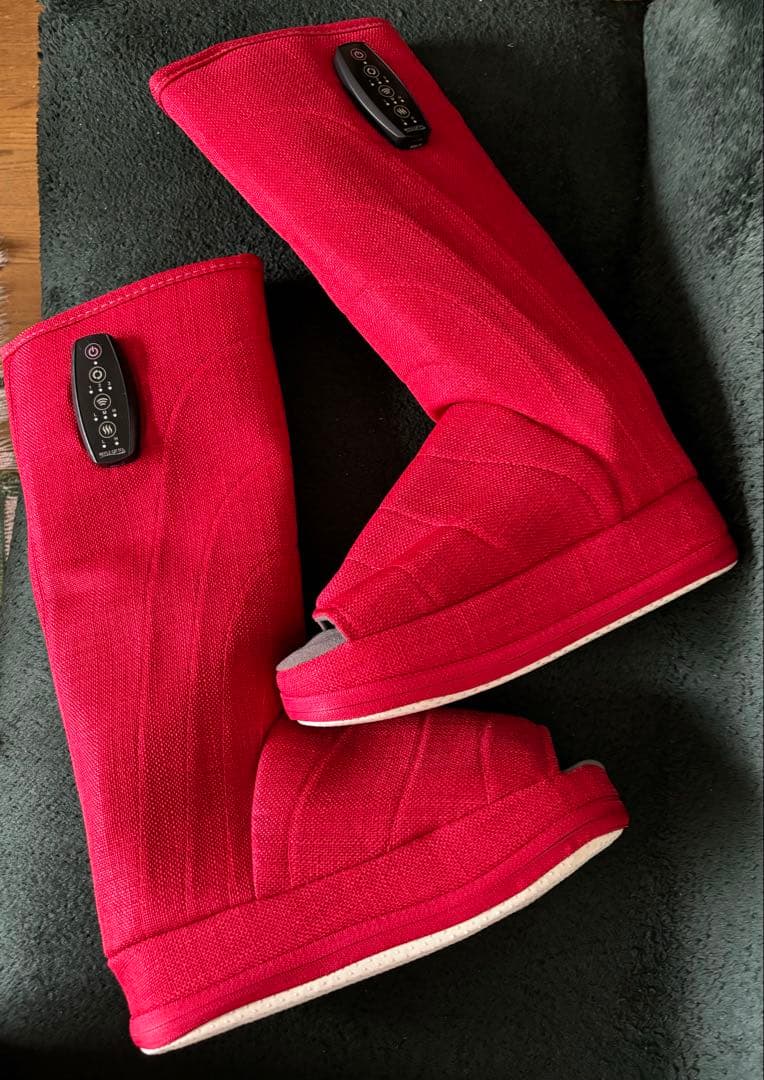 値下げ！美品 EMSストレッチブーツ リフレキュット レッド 付属品全完備