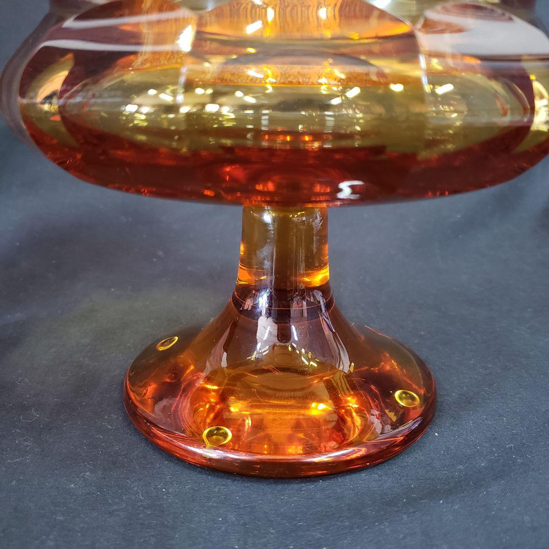 Moser モーゼル 純金彩 コンポート 戦士の行進 ガラス