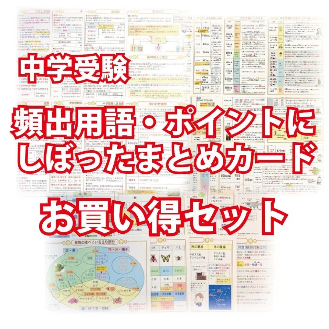 お買い得セット　中学受験・頻出用語・ポイントにしぼったまとめカード