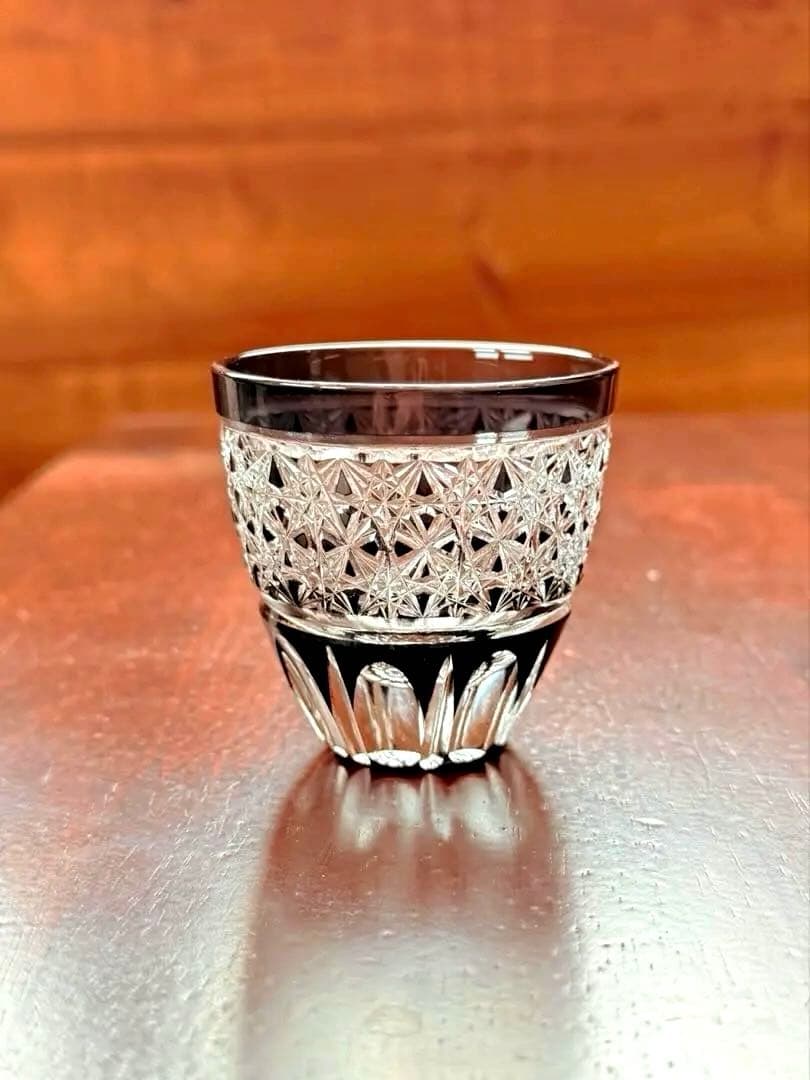 黒切子　ぐい呑