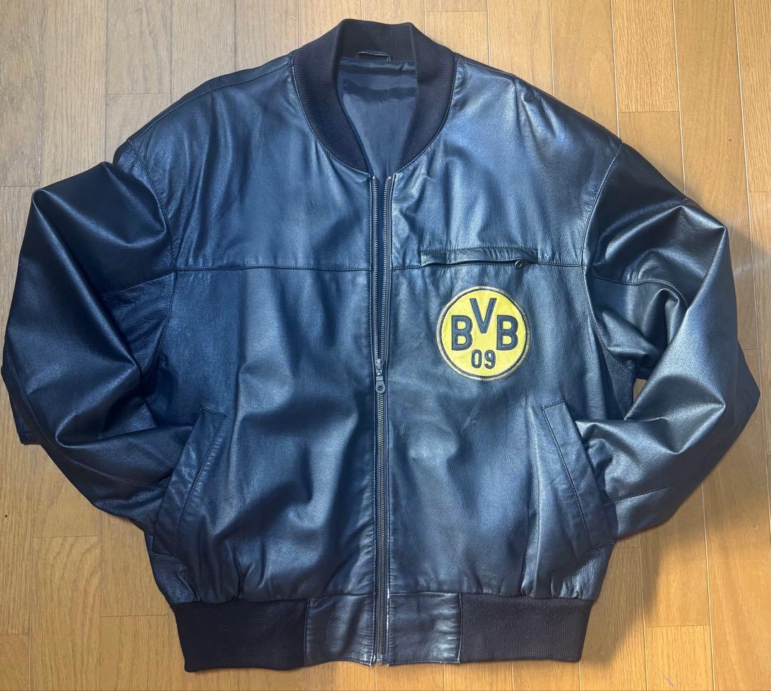 Borussia Dortmund レザージャケット ブラック　y2k サッカー