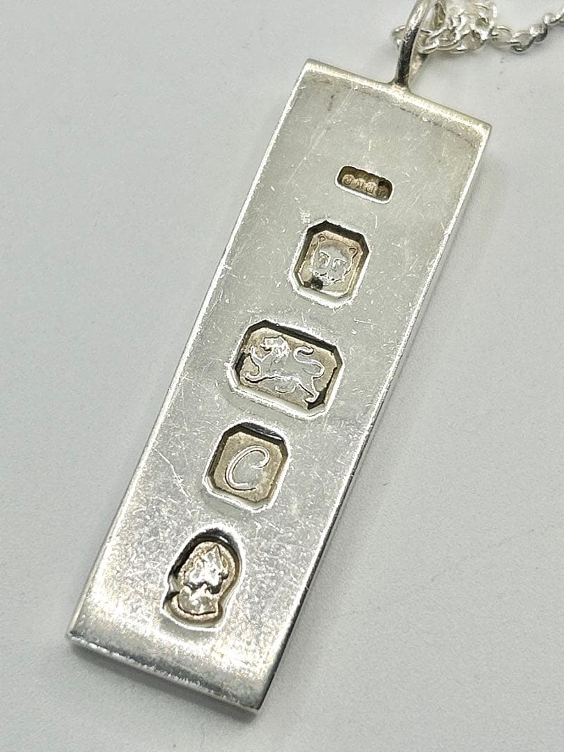ヴィンテージ 英国 インゴットペンダント ネックレス　スターリングシルバー