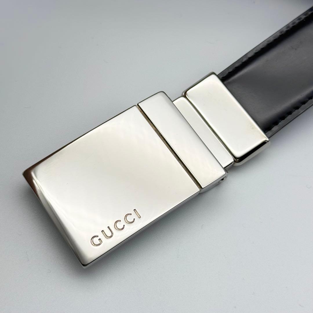 ✨美品✨GUCCI ベルト シルバー金具 メンズ 紳士 レザー 本革 ビジネス