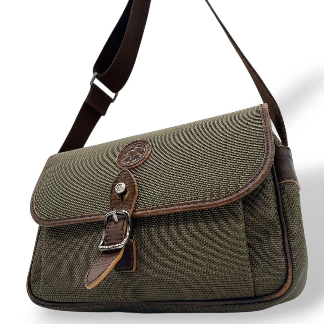 ハンティングワールド　ショルダーバッグ　緑　サファリ　斜め掛け可　s67