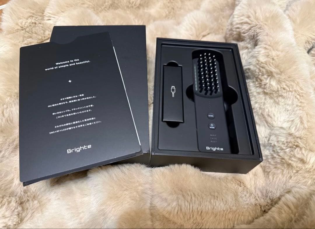 ブライトエレキブラシ美顔器ブラック黒全身頭皮Brighteプラス