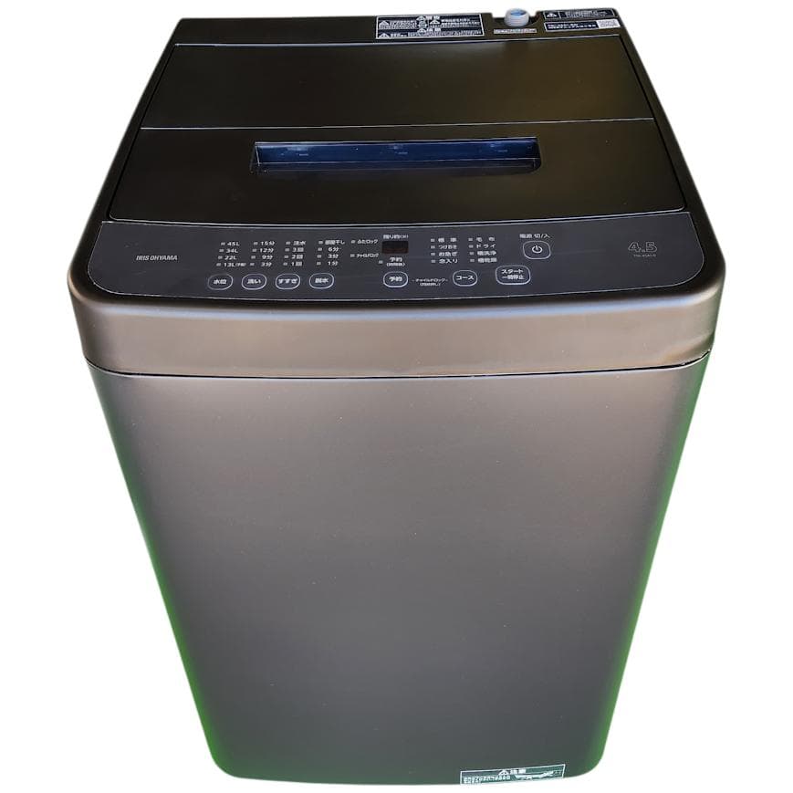 【美品】アイリスオーヤマ TNI-45A1-B 2024年製 ブラック 洗濯機