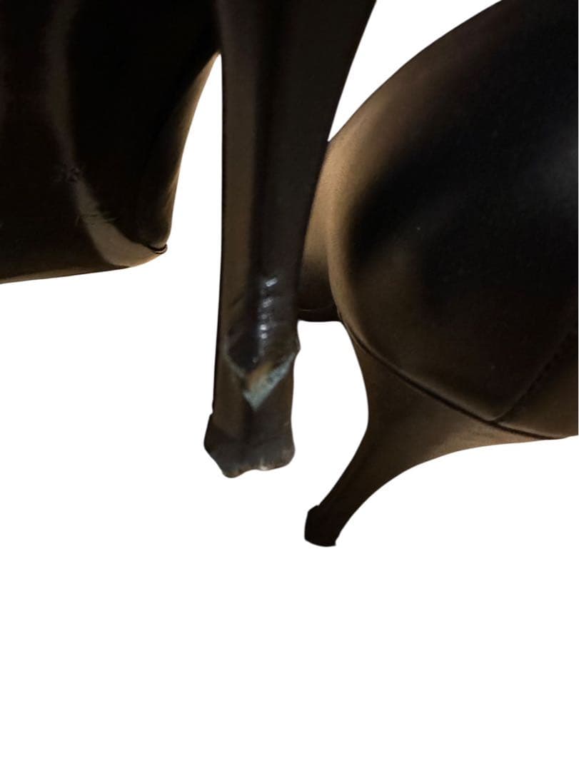 DIESEL ブラック ハイヒール ポインテッドトゥ38表記SBレザーパンプス