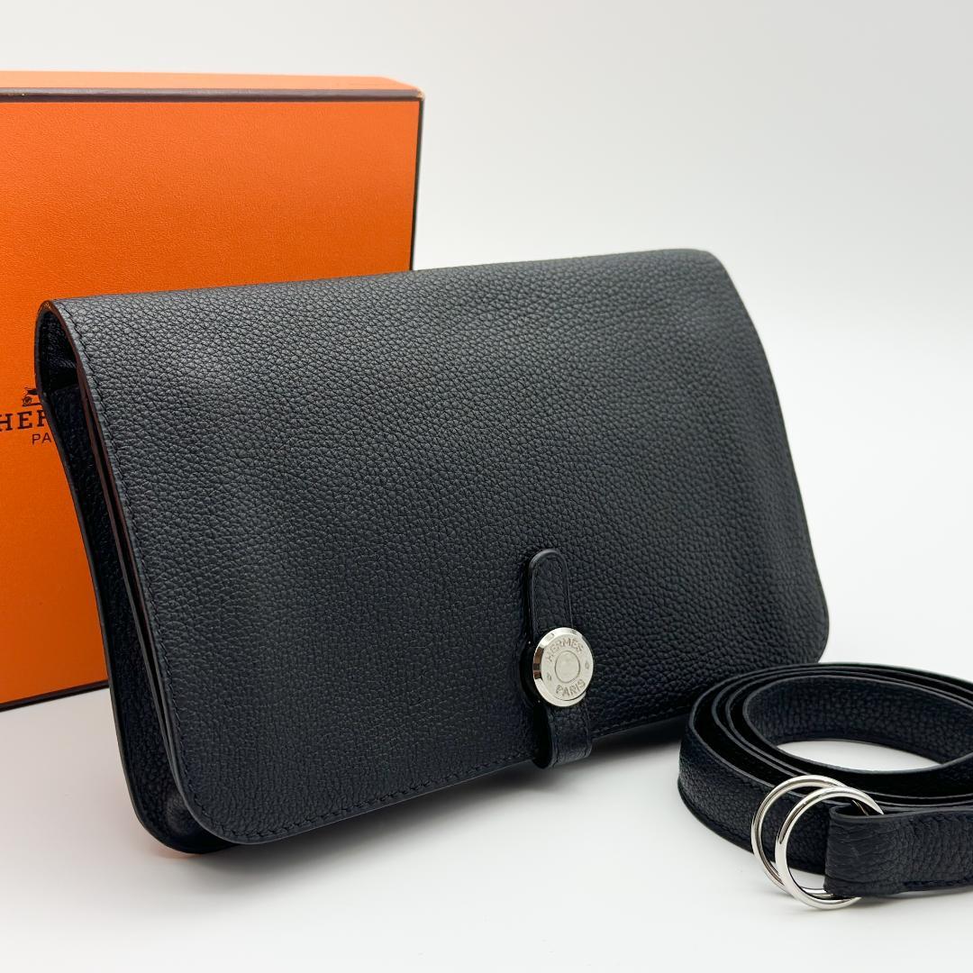 【超極美品】HERMES エルメス　ドゴン　ウェストポーチ　黒 財布