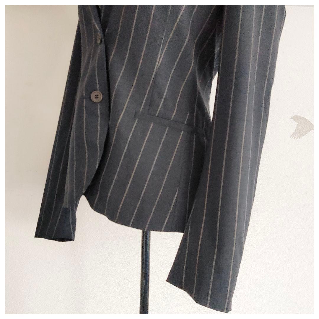 【Ma-chan★】美品♡セオリー ストライプリネン風ウール パンツスーツ