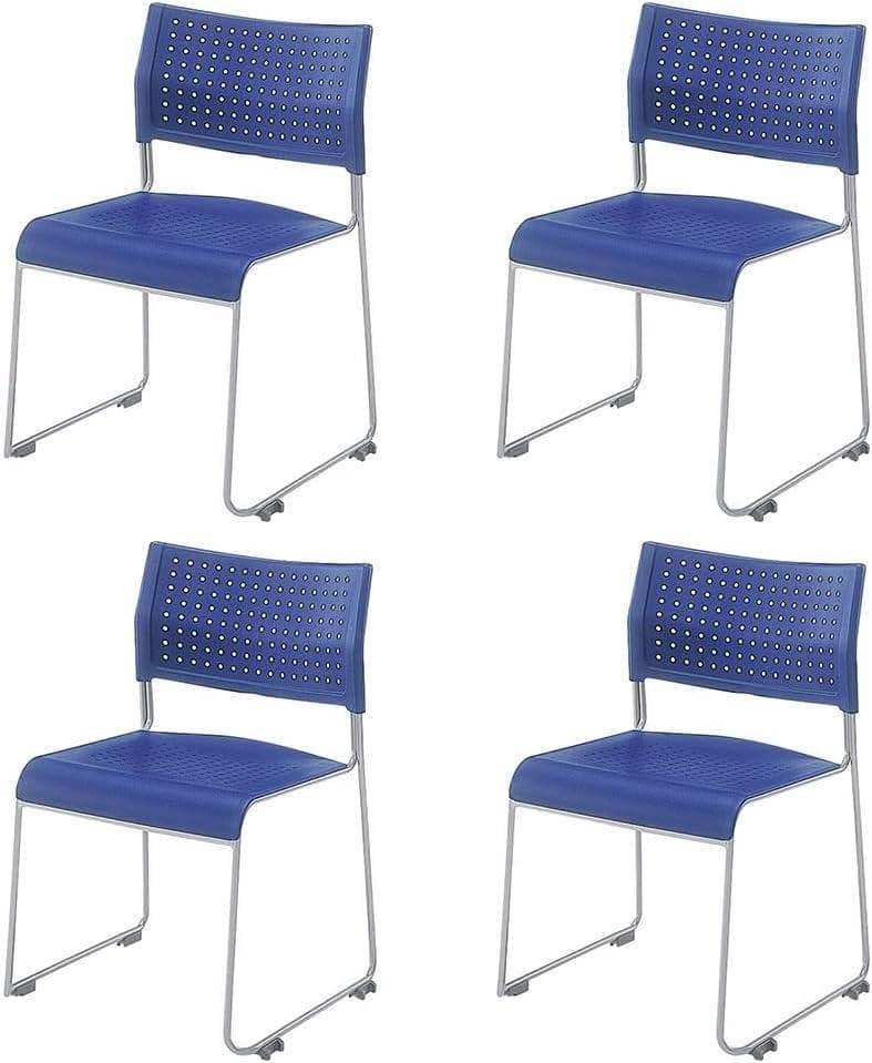 【4脚セット】アイリスチトセ スタッキングチェア LTS-110Z ブルー