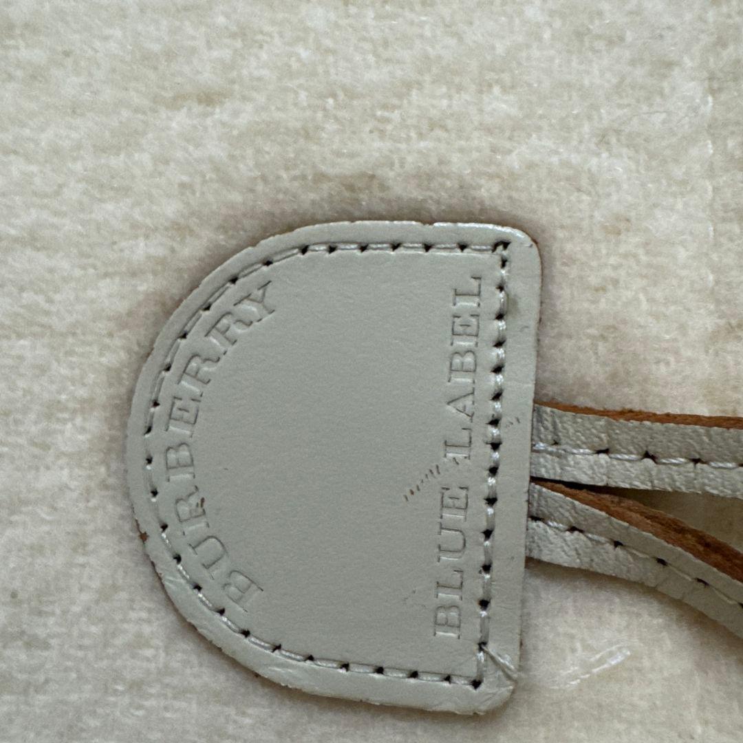 バーバリーブルーレーベル ダッフルコート ノバチェック ウール アイボリー 38