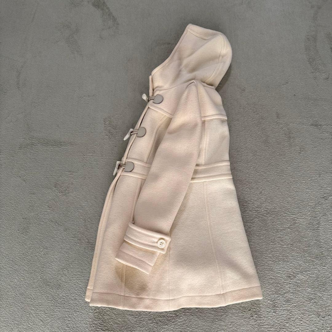 バーバリーブルーレーベル ダッフルコート ノバチェック ウール アイボリー 38