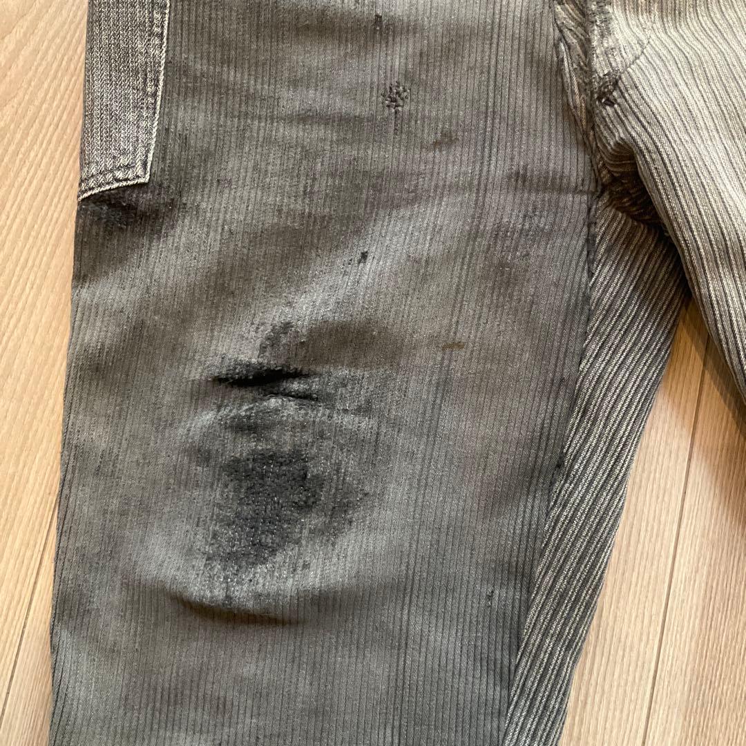 フランス　ビンテージ　ファーマーズパンツ　ストライプ　軍　m47 モールスキン