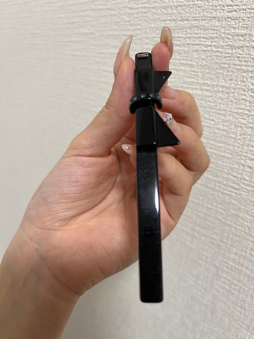 ネイビーリボンバレッタ ゴールド金具　アレクサンドルドゥパリ