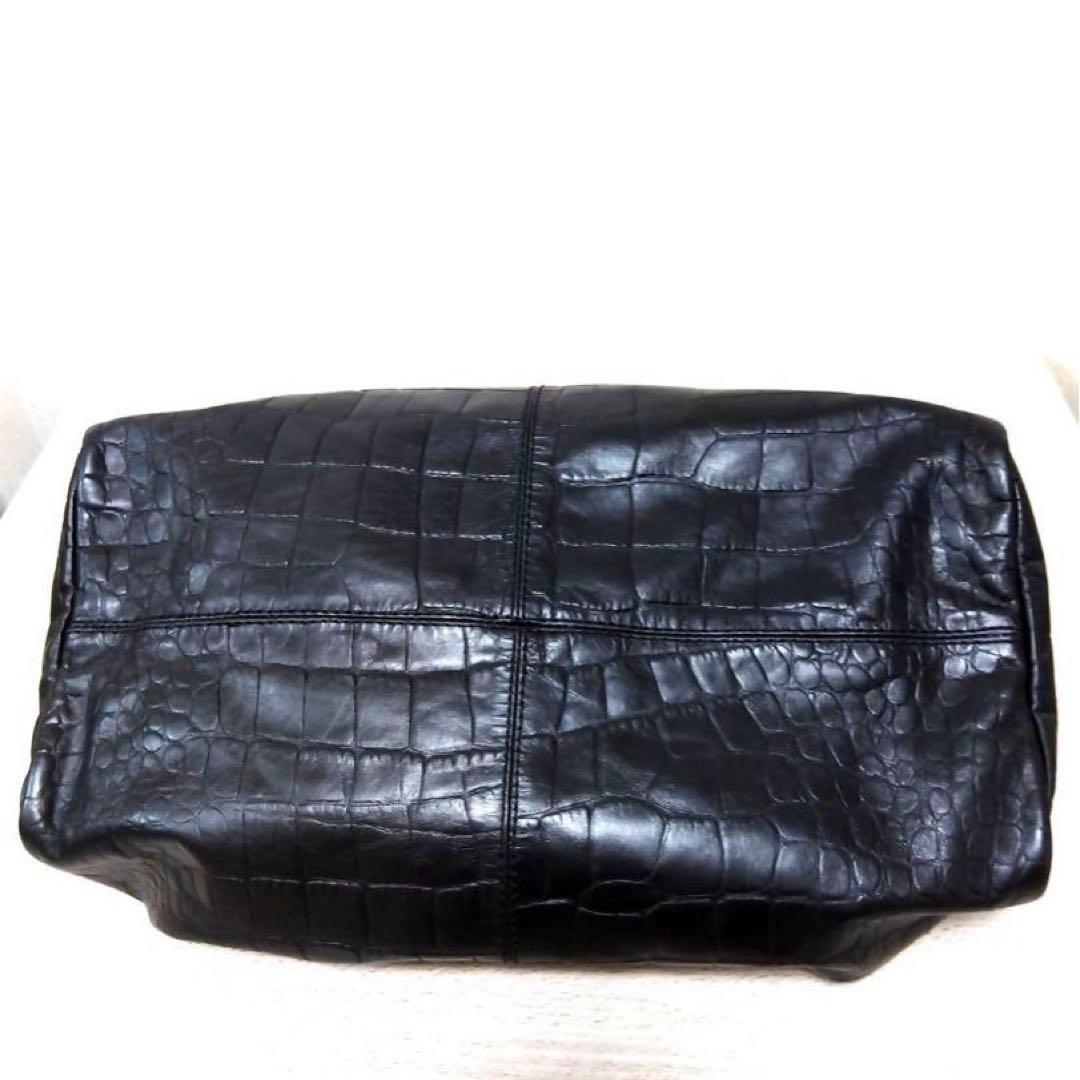GIVENCHY クロコダイル型押し　ブラックレザーボストンバッグ　2ウェイ
