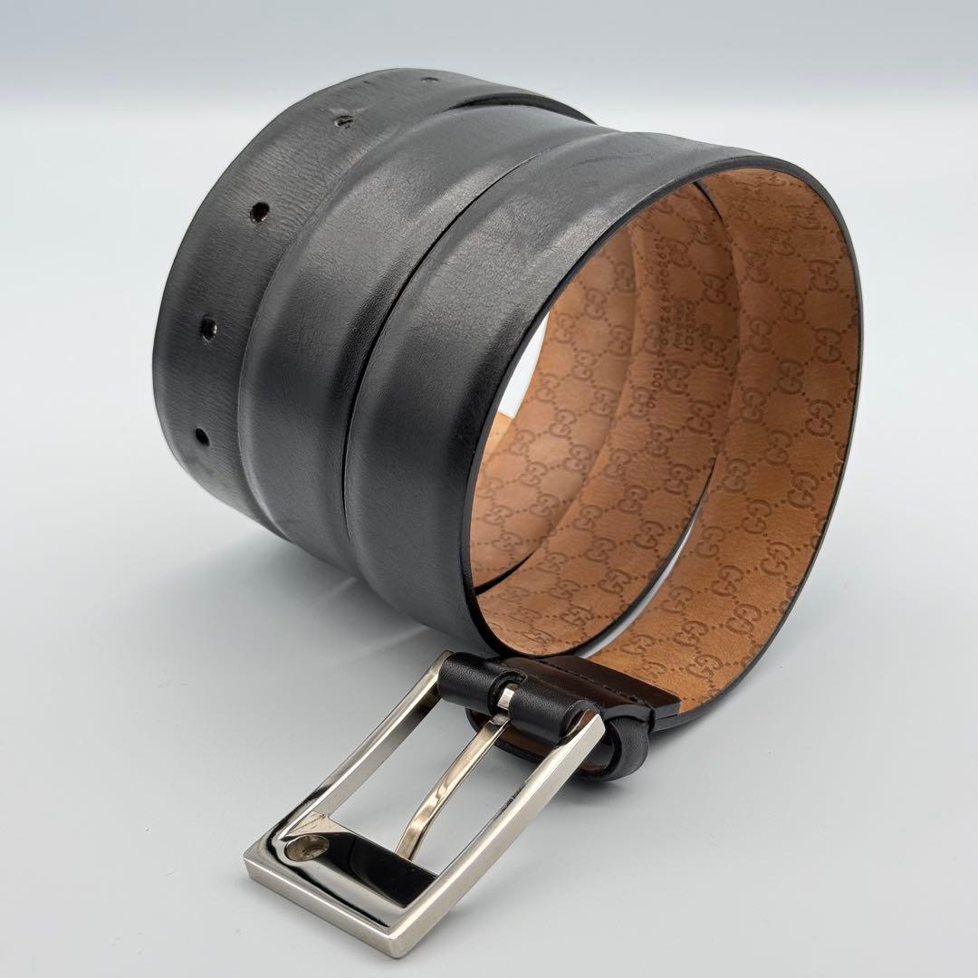 ✨良品✨GUCCI ベルト シマ GG柄 純正革 メンズ ロゴバックル ビジネス