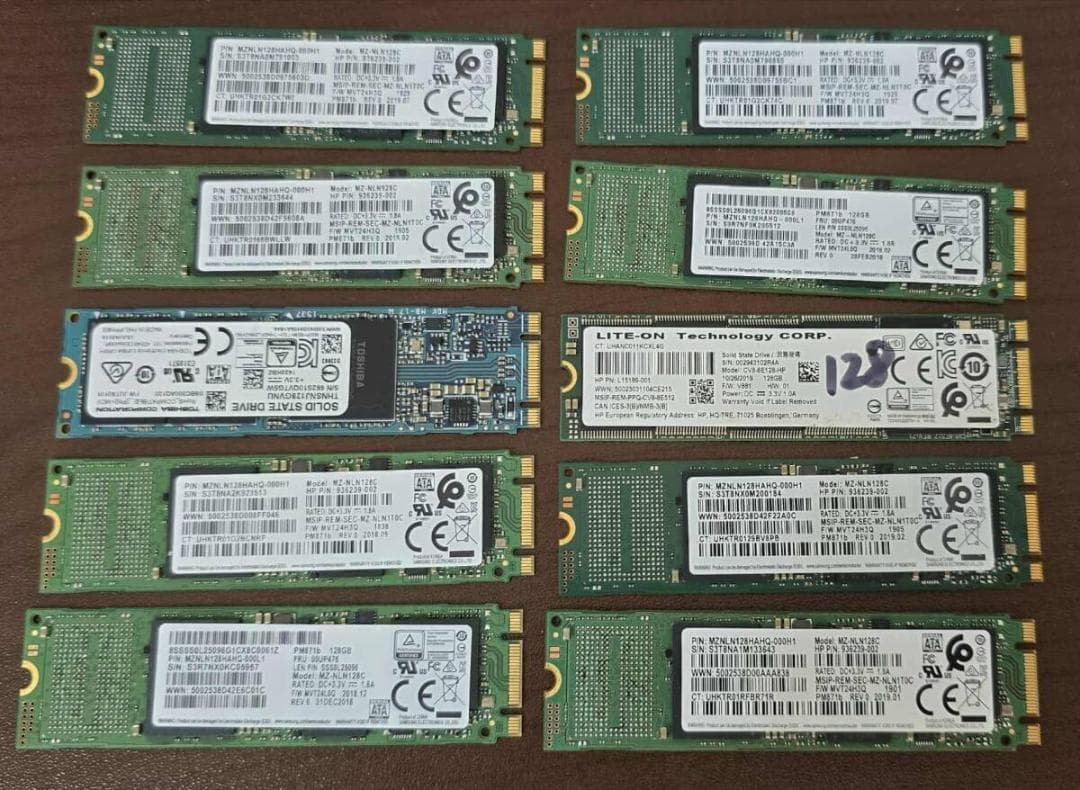 Z16良品 SSD M.2 SATA 128GB 10点セット 正常判定確認済み