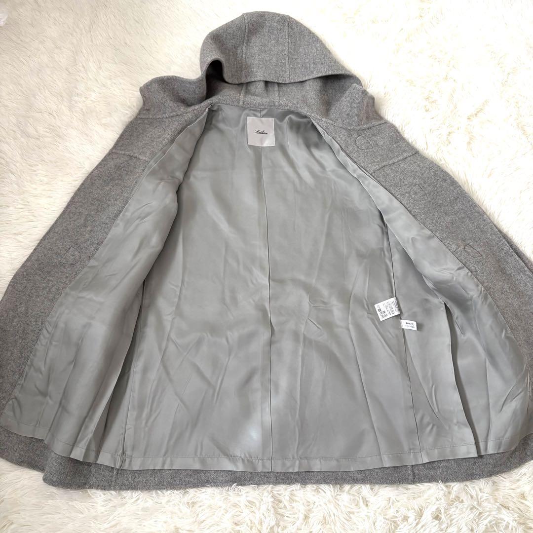 極美品☆現行　レリアン　Leilian ダッフルコート　ライトグレー　11号　L