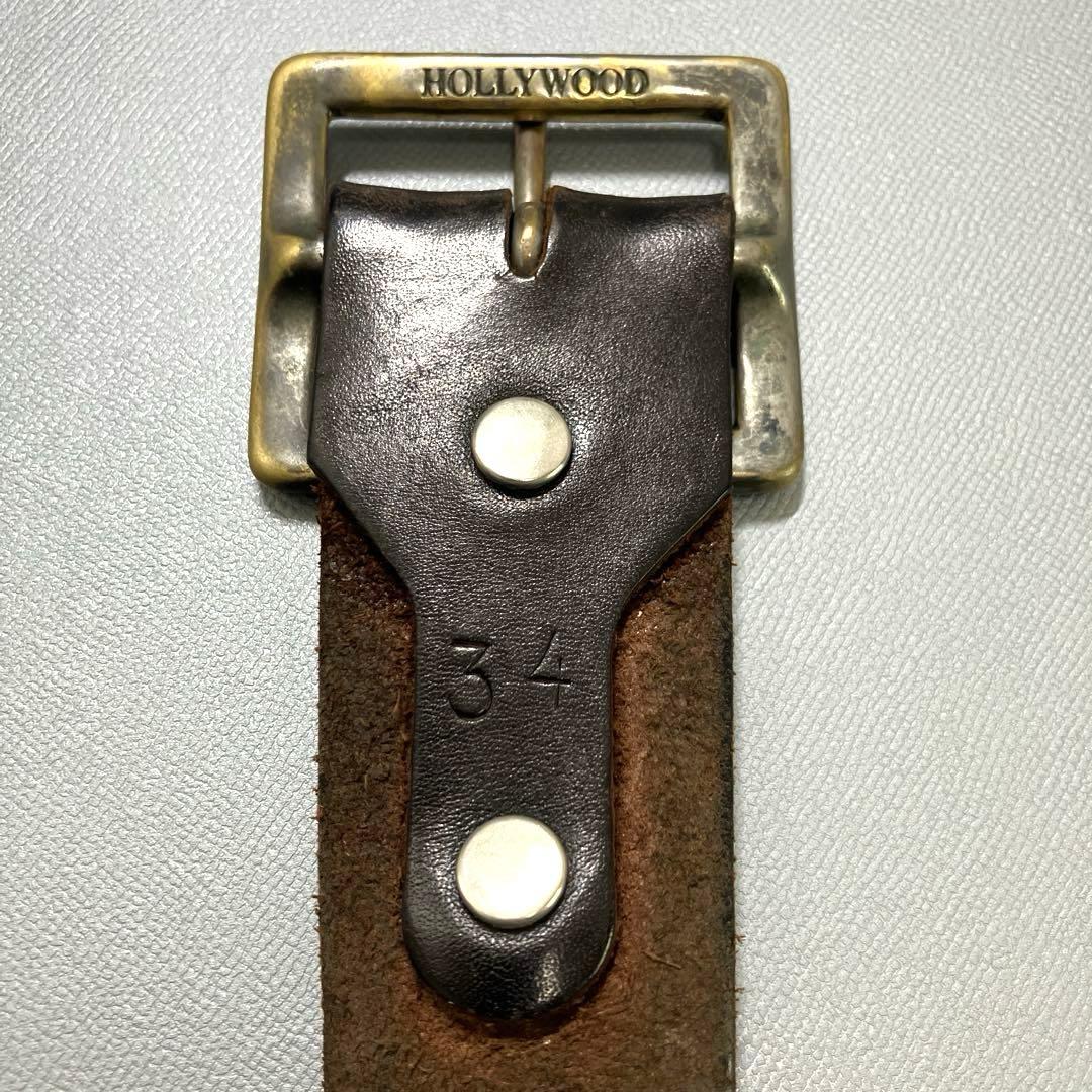 極希少✨　HTC　レザーベルト　スタースタッズ　34インチ　ヴィンテージ