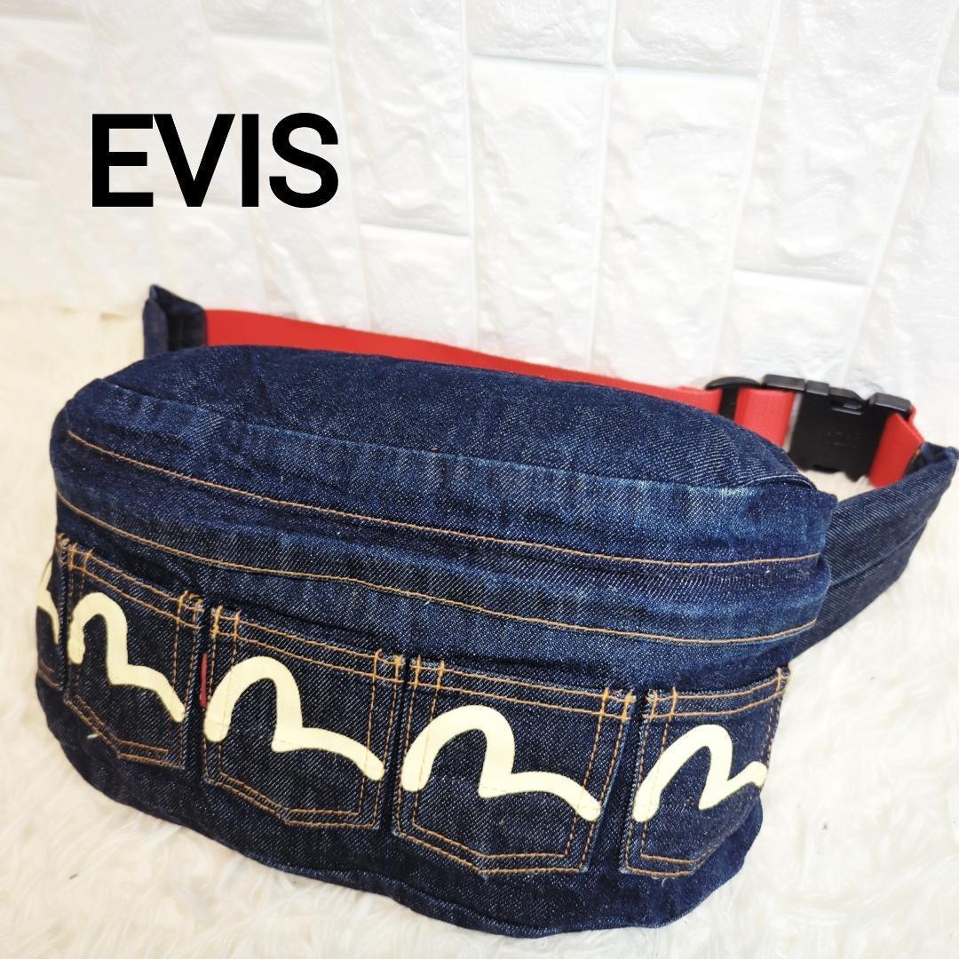 【美品】EVIS エヴィス デニム ボディバッグ カモメ