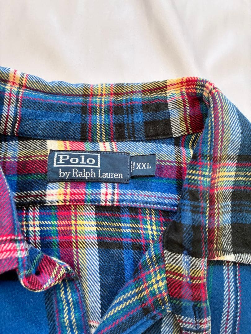 ポロ ラルフローレン 長袖シャツ ライトネルシャツ XXL ガチャポケ