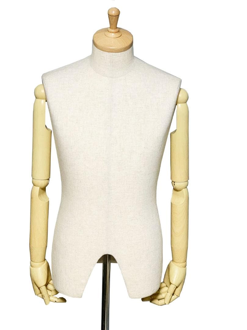 腕付きトルソー マネキン 木製脚 アーム可動式 メンズ 5本指 高さ調整