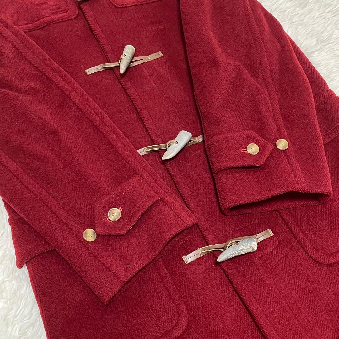 美品 オールドイングランド ダッフルコート ヘリンボーン XL相当 英国製 赤